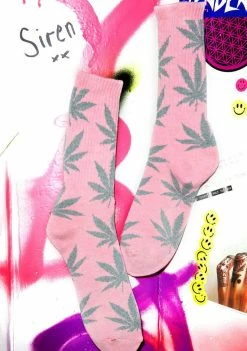 HUF Pink Plantlife Crew Socks Socks & Tights
