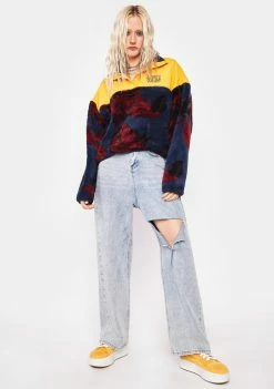 HUF Navy Sativa Sherpa Fleece Pullover