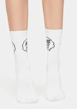 HUF White Fuck It 1/4 Socks