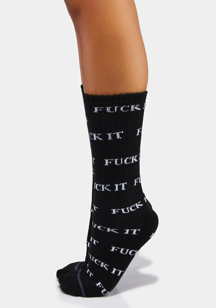New ๐ HUF Black Fuck It Crew ๐งฆ Socks ๐ 6 HUF Black Fuck It Crew Socks