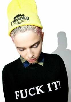 HUF X Thrasher Tour De Stoops Yellow Beanie Hats
