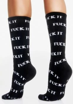 New ๐ HUF Black Fuck It Crew ๐งฆ Socks ๐ 8 HUF Black Fuck It Crew Socks