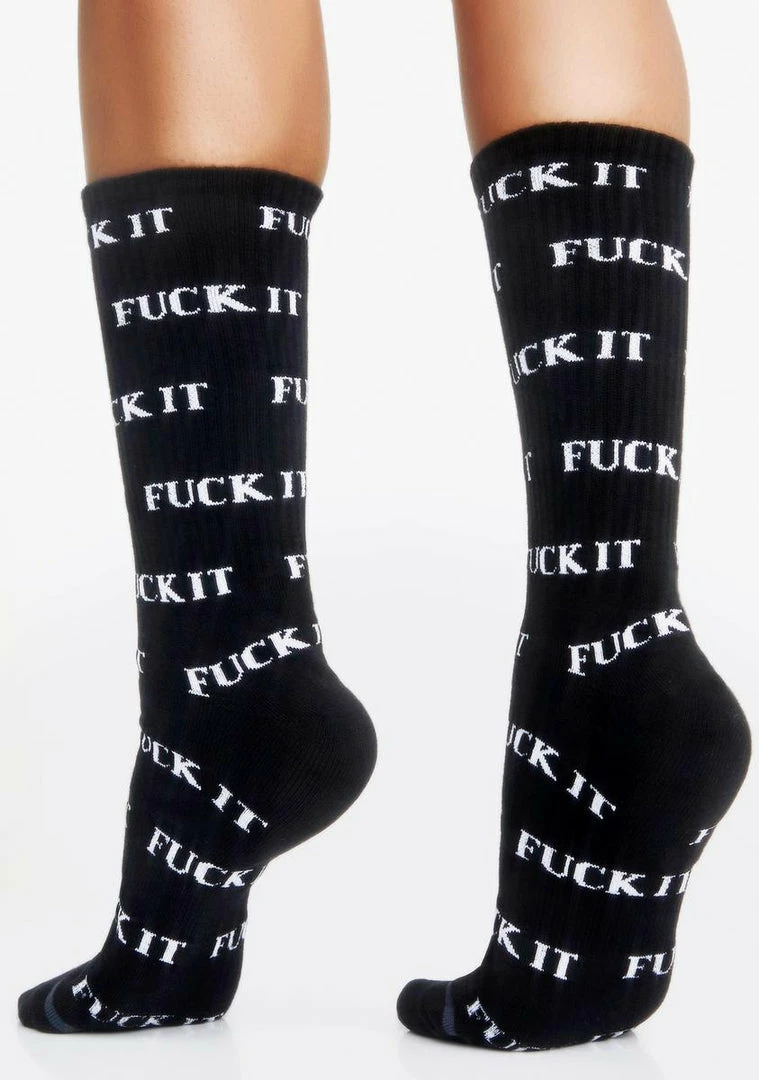 New ๐ HUF Black Fuck It Crew ๐งฆ Socks ๐ 5 HUF Black Fuck It Crew Socks