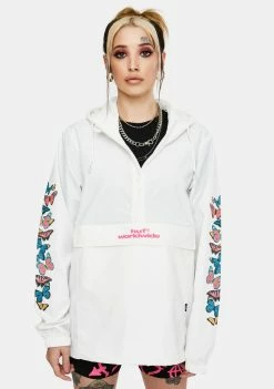 HUF White Monarch Anorak Jacket Tops