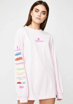 HUF X Trojan Pleasure Pack Pink Long Sleeve Tee