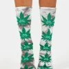 HUF Dark Tie Dye Green Buddy Plantlife Crew Socks