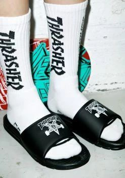 HUF X Thrasher Slide Sandals Flats