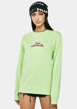 HUF Lime Drinking With The Devil Graphic Long Sleeve Tee Tops