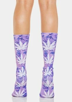 HUF Purple Tie Dye Digital Plant Life Socks