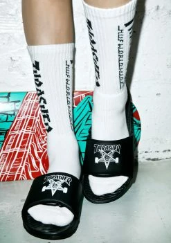 HUF X Thrasher Slide Sandals Flats