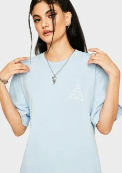 HUF Light Blue Botanical Garden Triple Triangle Graphic Tee