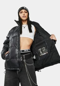 HUF Black Glacier Puffer Jacket