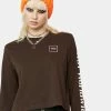 HUF Tops Domestic Long Sleeve Cropped Tee