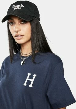 HUF French Navy Global Trip Classic H Graphic Tee