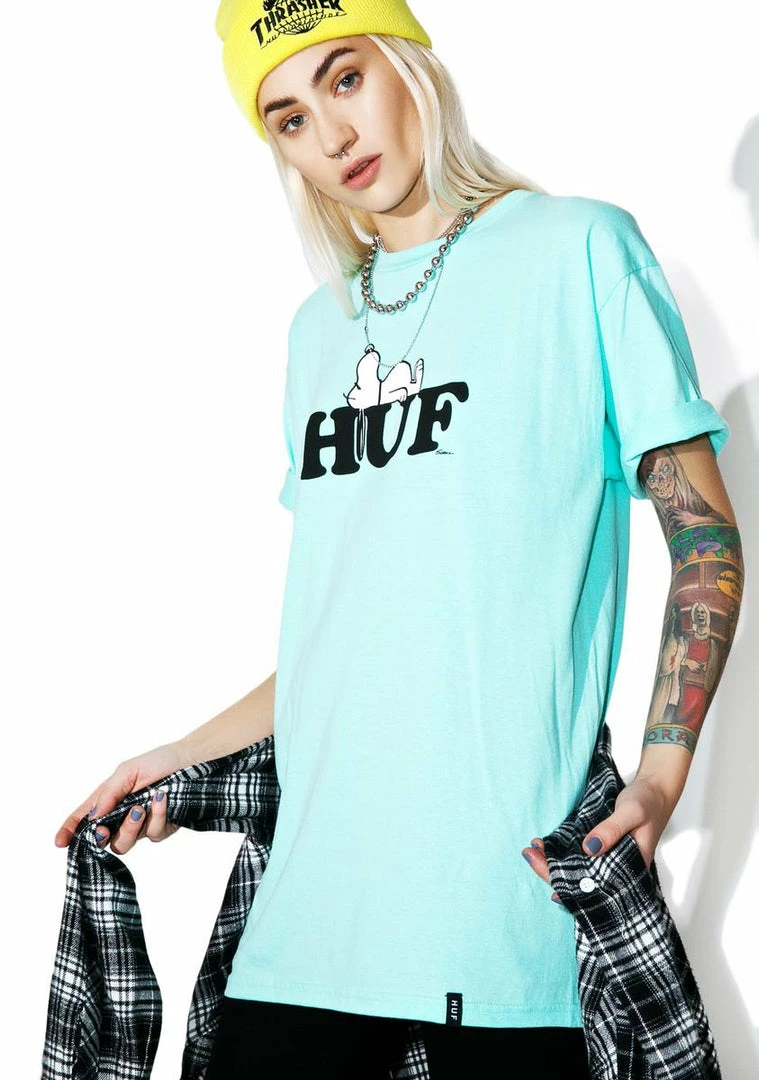 Best Sale ⌛ HUF Tops X Snoopy Classic Tee ❤️ 5 HUF Tops X Snoopy Classic Tee