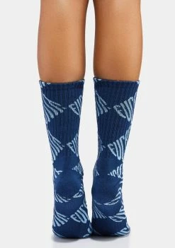 HUF Socks & Tights Navy Argyle Fuck It Crew Socks