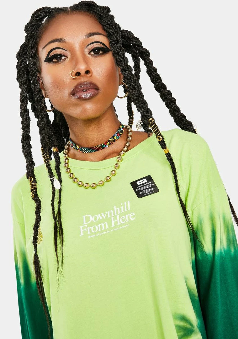 Brand new π HUF Bio Lime Widow Long Sleeve Graphic Tee Tops π 4 HUF Bio Lime Widow Long Sleeve Graphic Tee Tops