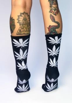 HUF Black Plantlife Crew Socks Socks & Tights