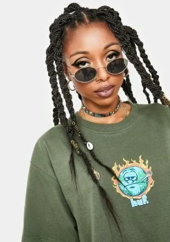 HUF Olive Sick Sad World Graphic Tee Tops