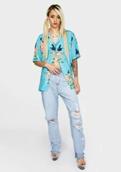 HUF Godzilla Resort Button Up Shirt Tops