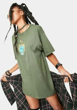 HUF Olive Sick Sad World Graphic Tee Tops