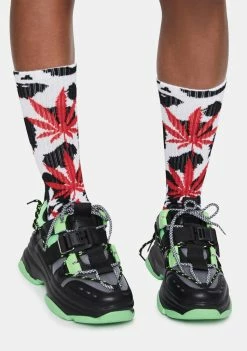 HUF White Animal Style Crew Socks