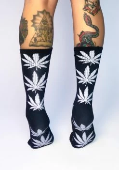 HUF Black Plantlife Crew Socks Socks & Tights