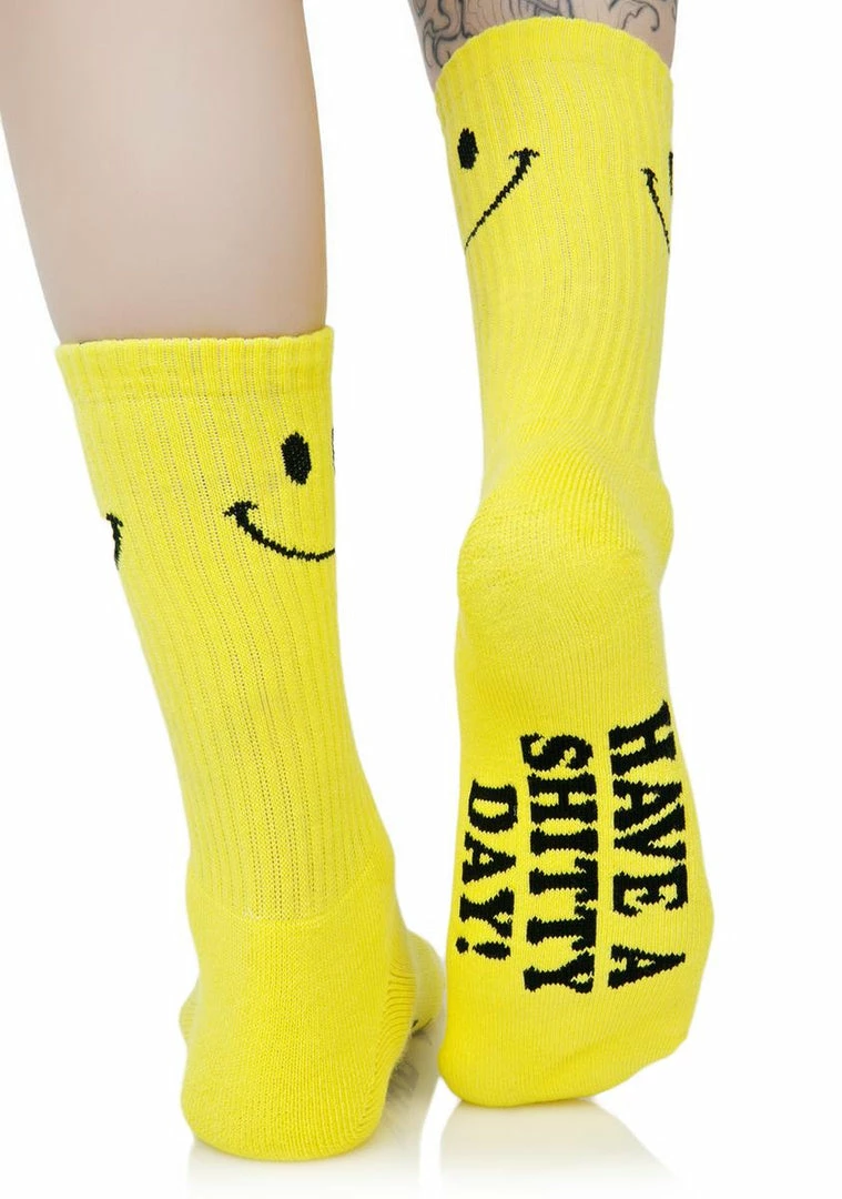 Buy 🥰 HUF Smiley Crew Sock 🧦 Socks & Tights 🛒 3 HUF Smiley Crew Sock Socks & Tights
