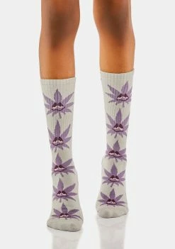 HUF Socks & Tights Grey Green Buddy Crew Socks