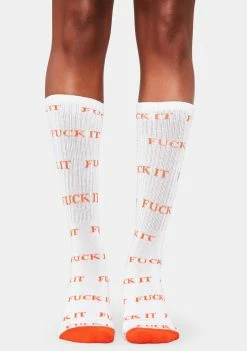 HUF Socks & Tights Orange Fuck It Crew Socks