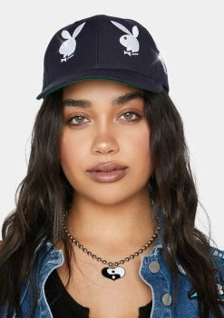 HUF Playboy Rhinestone Navy 6 Panel Hat