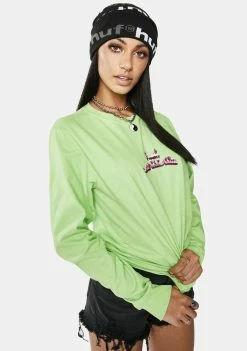 HUF Lime Drinking With The Devil Graphic Long Sleeve Tee Tops