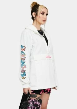 HUF White Monarch Anorak Jacket Tops