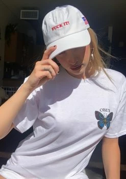 HUF White Fuck It Dad Cap
