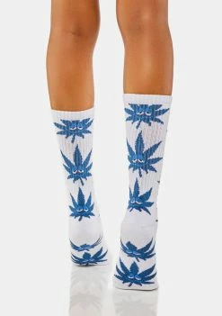 HUF White Green Buddy Crew Socks
