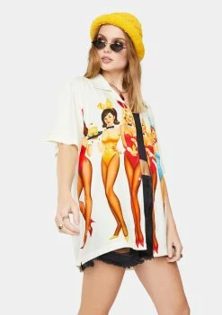 HUF Tops X Playboy Bunnies Woven Button Up Shirt