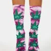 HUF Socks & Tights Petal Tie Dye Green Buddy Plantlife Crew Socks