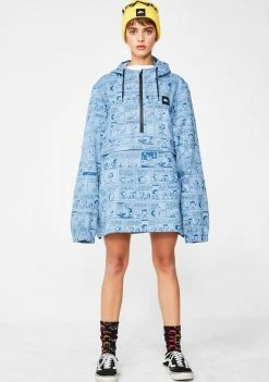 HUF Outerwear Peanuts Spikes Indigo Anorak