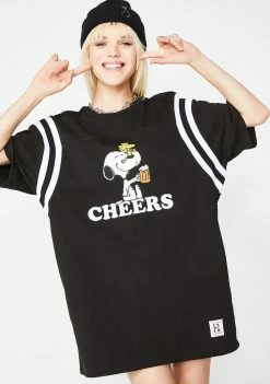 HUF Peanuts Cheers Football Jersey Tops