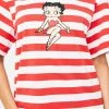 HUF Striped Betty Boop Graphic Tee Tops