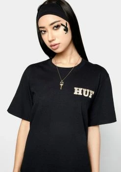 HUF Tops Playboy Black VVS Logo Graphic Tee