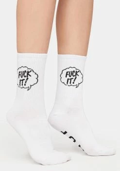 HUF White Fuck It 1/4 Socks