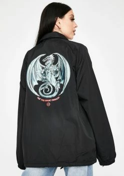 Outerwear Black Huf The Magic Dragon Coach Jacket