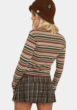 HUF Crown Stripe Jersey Long Sleeve Top Tops