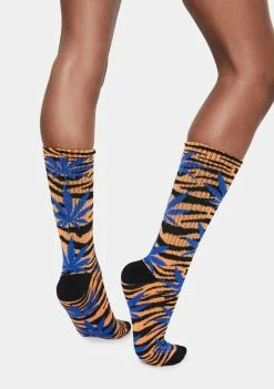 HUF Orange Animal Style Crew Socks
