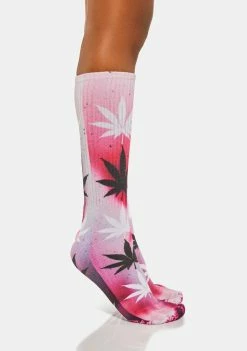 HUF Socks & Tights Pink Tie Dye Digital Plantlife Crew Socks