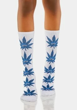HUF White Green Buddy Crew Socks
