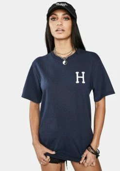 HUF French Navy Global Trip Classic H Graphic Tee