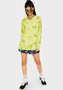 HUF Safety Green Classic H Watercolor Long Sleeve Tee