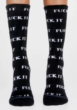 HUF Black Fuck It Crew Socks